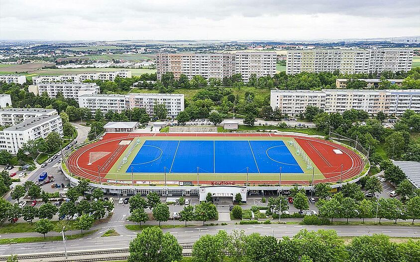 Terrain de sport sur le toit Kaufland, Erfurt (Allemagne)