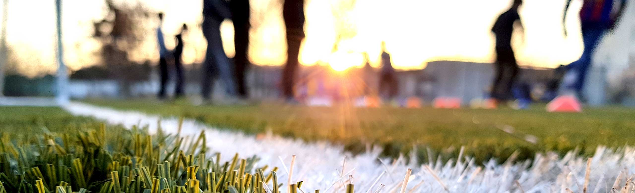 Sports pitch with synthetic turf and shock-absorbing REGUPOL turfpad SP elastic layer - the joint-friendly surface for maximum performance and safety.